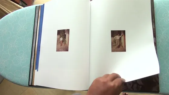 Joker — spread, two small framed photographs